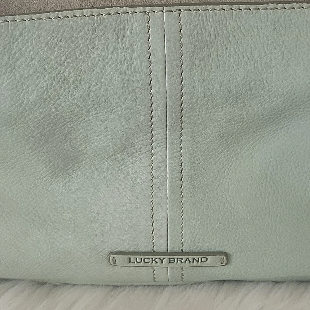 Lucky Brand Lyia leather crossbody bag in seagrass color NEW - Picture 9 of 15